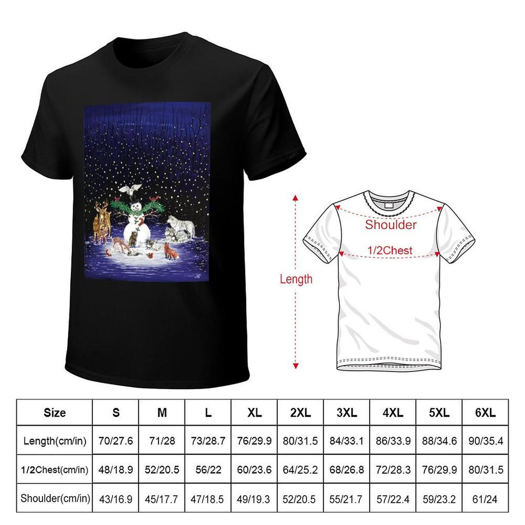 Forest Animals Snowman TShirt graphics anime tshirt summer shirt boys animal print t shirt men
