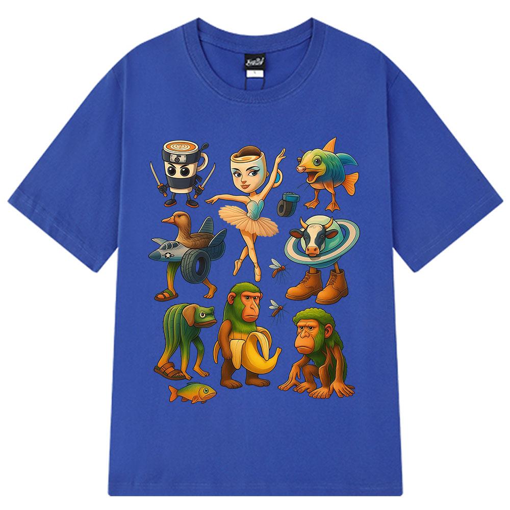 Italian Brainrot Funny Meme Graphic T-shirt Tralalero Tralala Tung Tung Tung Sahur Ballerina Capuchina Brr Brr Patapim T Shirts