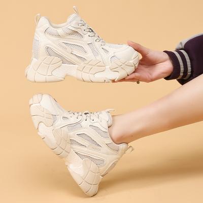 Dad Shoes Women's Spring and Autumn New Fashion Mesh Casual Shoes Lightweight Platform Student Sports Shoes