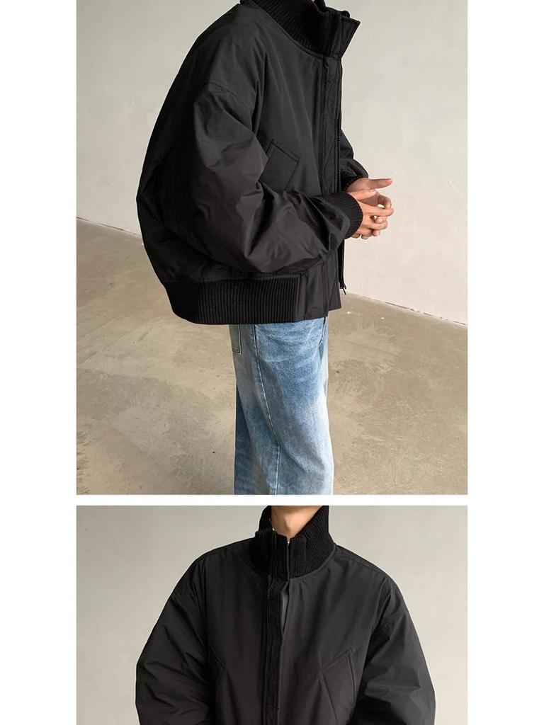 Men's American Style Cotton Bomber Jacket: Winter Hipster Baseball Coat
