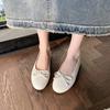 Fashion Spring New Flat Shoes Women's Round Head Shallow Mouth Butterfly Knot Soft Sole Anti-slip Wear-resistant Single Shoes