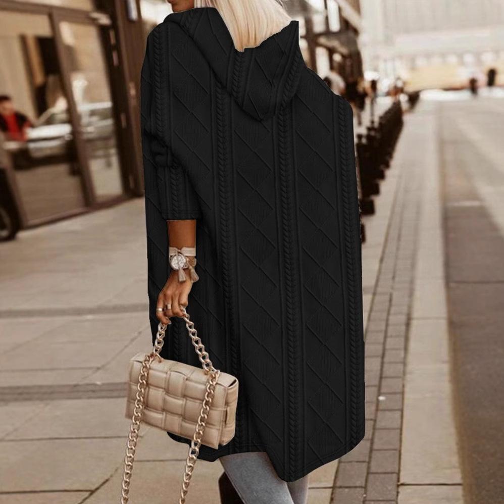 2023 Fall/Winter Women's Solid Hooded Wool Cardigan