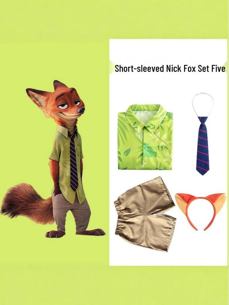 Nick Wilde Zootopia Cosplay Kostým Sada Košile pro Dospělé