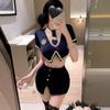 Sexy Lingerie Hot Police Uniform Cosplay Seduction Stewardess Navy Nightclub Suit