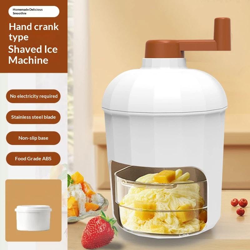 Shaved Ice Machine Small Manual Ice Crusher Home Hand-Cranked Machine Making Smoothie Machine Practical Portable Ice Cream Tools A1