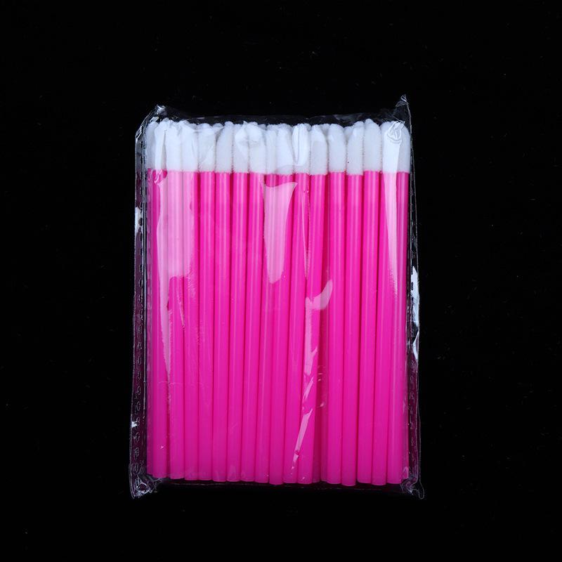 50-Pack Disposable Lip Brushes with Hollow Handle - Portable for Lipstick, Lip Gloss, and Mousse Application