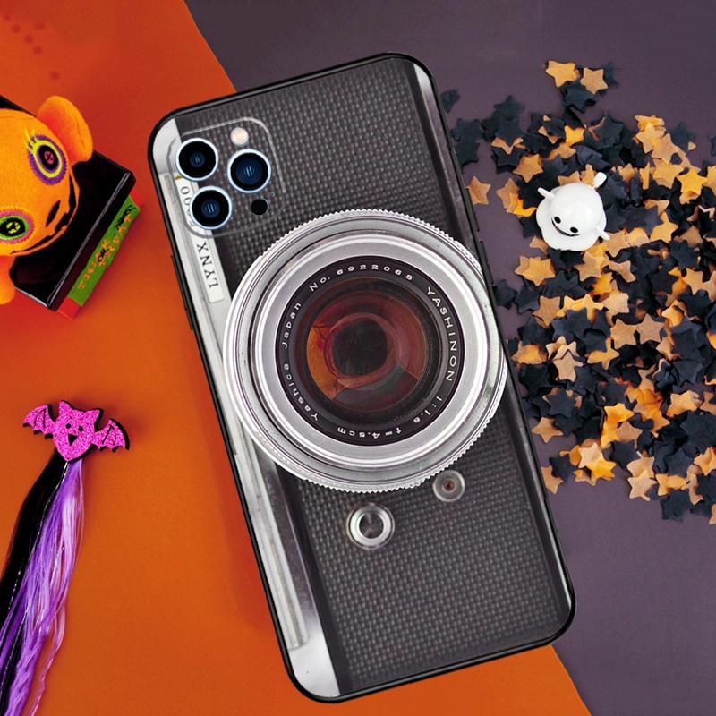 Retro Camera Bumper Case For iPhone 16 14 15 Pro Max 11 12 13 Pro Max Mini XR 16e 16 15 Plus Phone Cover