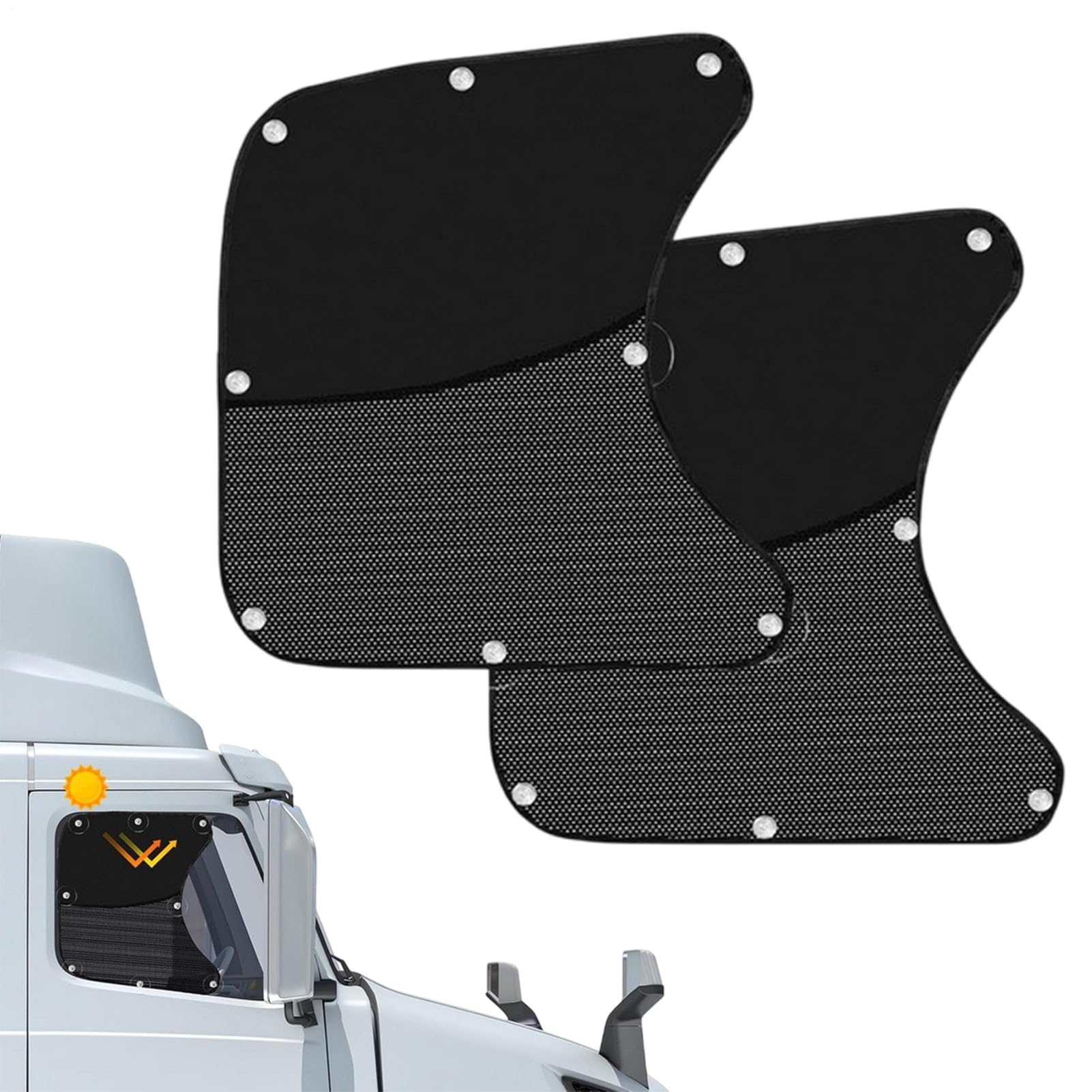 

Heavy Truck Window Sunshade - Set of 2 Semi Truck Sun Shades - Removable Please refer to the description