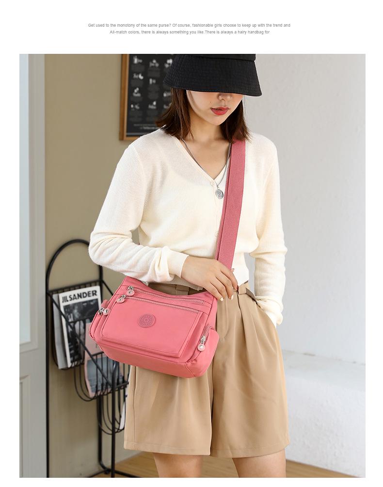 Stylish Mid-Aged Women’s Waterproof Nylon Crossbody Bag with Multiple Compartments