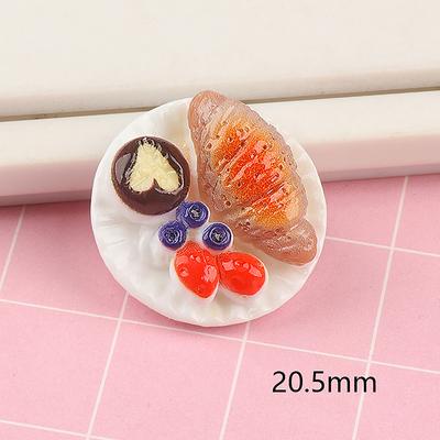 6Pcs Mini Dim Sum Platter Diy Miniature Landscape Fairy Garden Decors Accessories Doll House Ornaments
