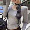 Retro Sweet Polka Dots Print Chiffon Scarf Women'S  All-Match Belt Scarf