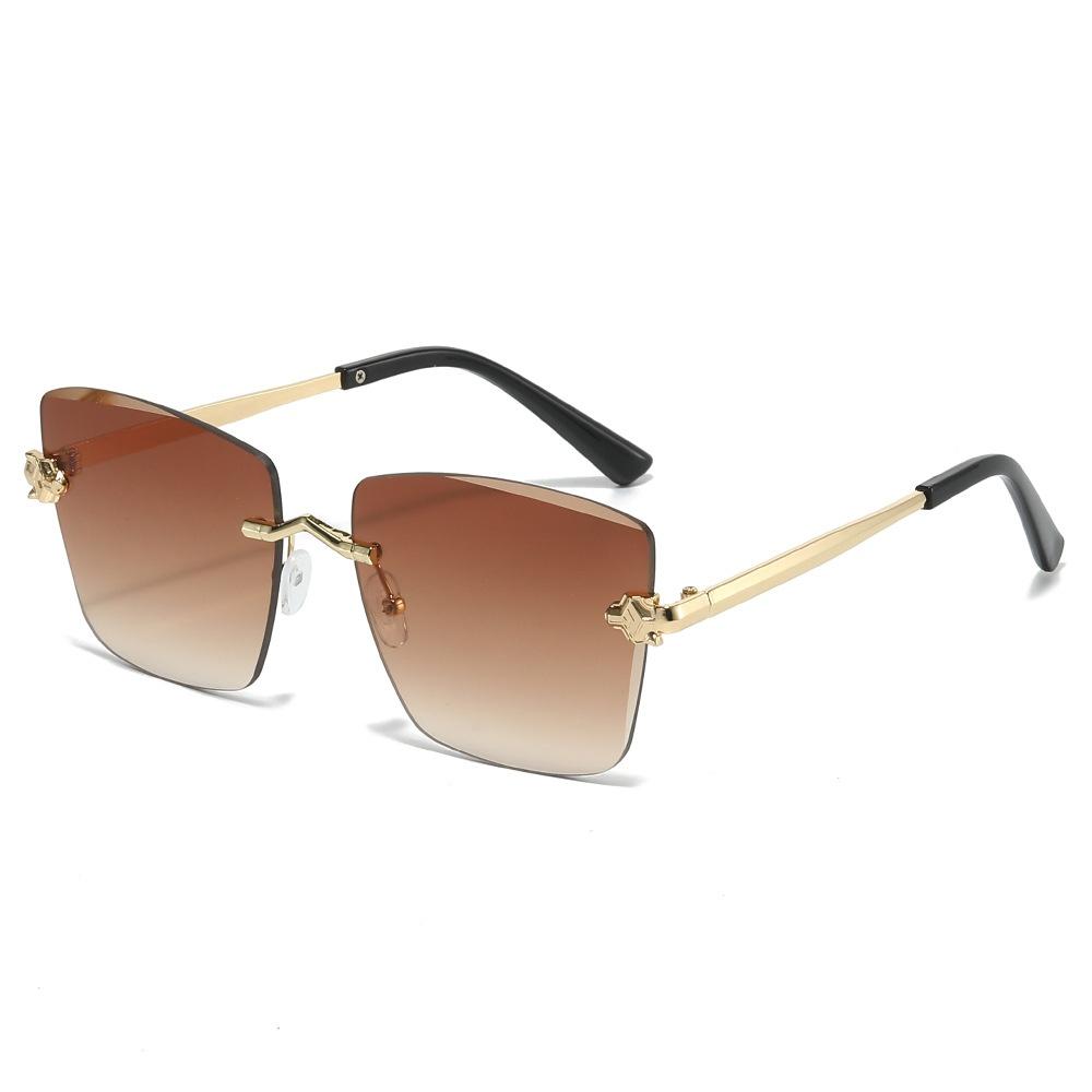 New Luxury Oversized Frameless Gradient Square Women Sunglasses Retro Fashion Brand Design Trend Men Sun Glasses Uv400