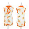 Pet Recovery Suit Soft Thin Breathable Prevent Licking Cotton Print Cat Post Surgery Shirt for Indoor Outdoor orange M