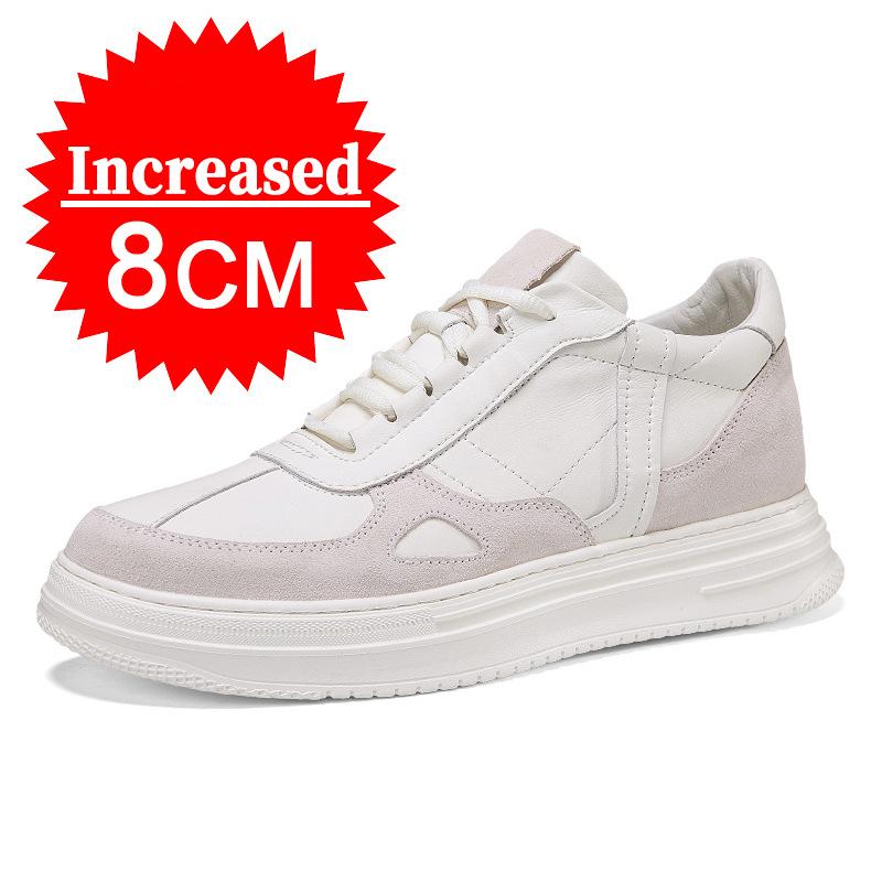 

Fashion Breathable Sneakers Man Elevator Shoes Height Increase Insole 8cm Leather Taller Shoes Men Leisure Fashion Sports Plus Size37-44 44