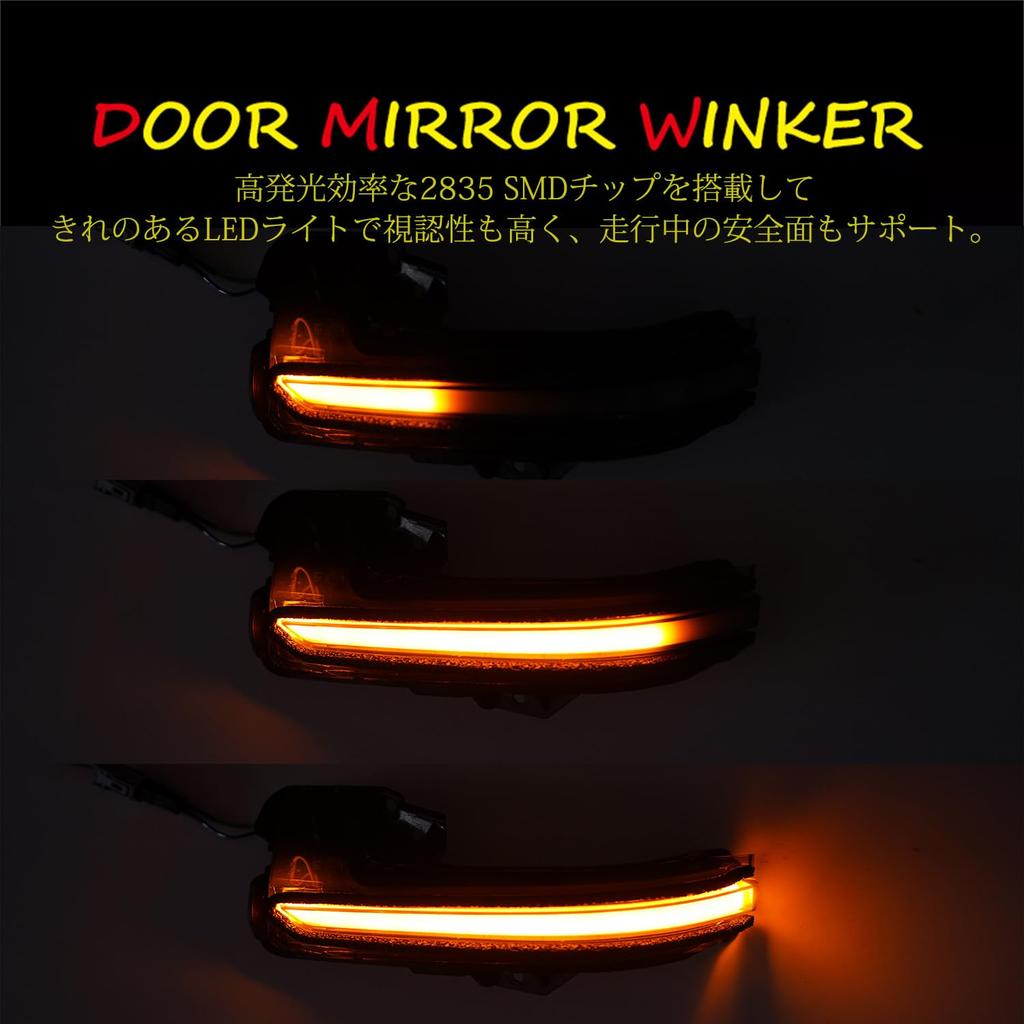 TOYOTA Toyota 60 Series Prius Sequential Door Mirror LED Turn Signal Side Mirror Vehicle Inspection Compliant Flowing Turn Signal with Switching