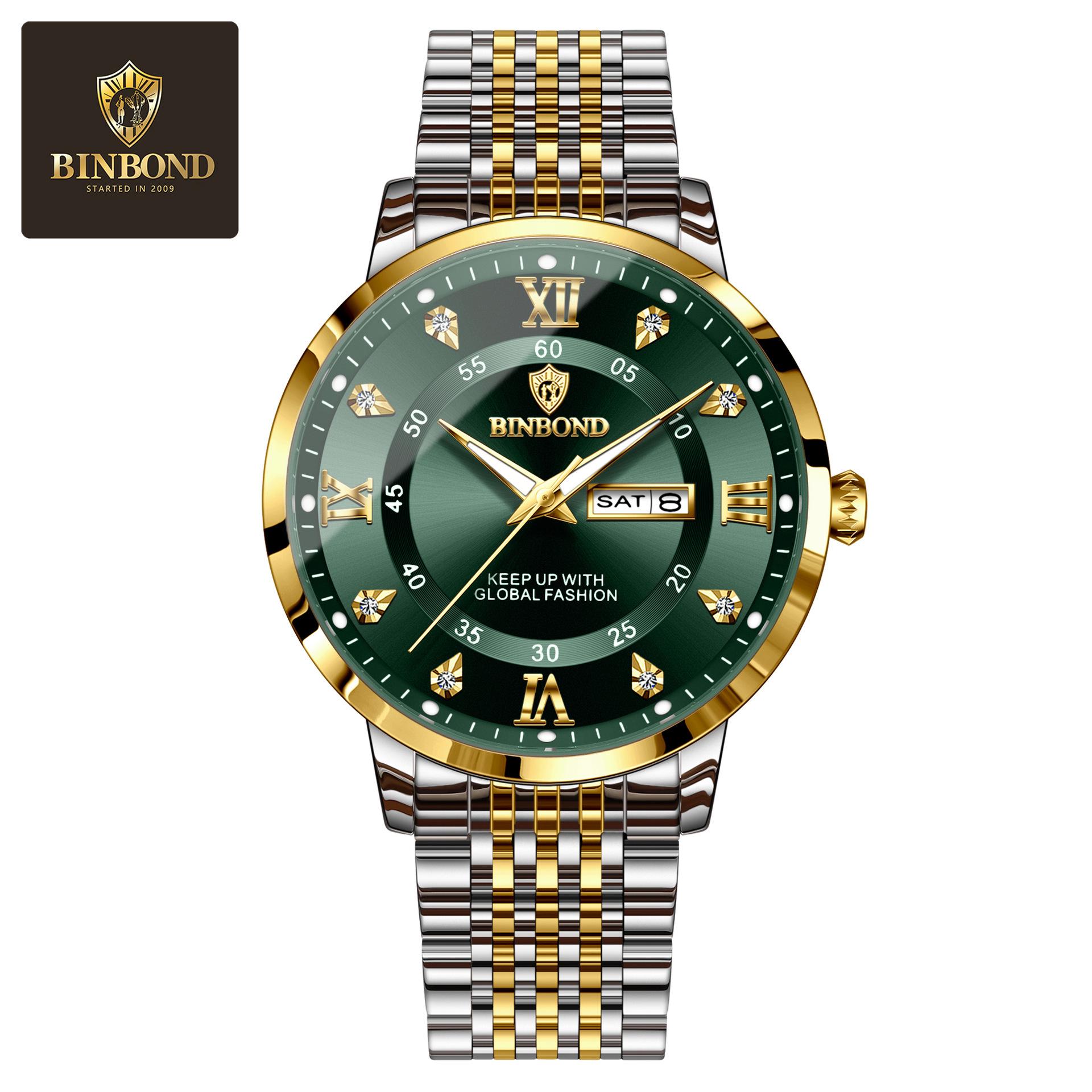 Binbang Waterproof Luminous Automatic Men s Quartz Watch with Calendar.