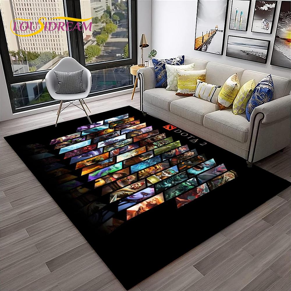 Tappeto HD Classici di Dota2 per Giocatori, Tappeto per Casa Soggiorno Camera da Letto Divano Zerbino Decorazione, Tappeto per Area Giochi Bambini Tappetino Antiscivolo