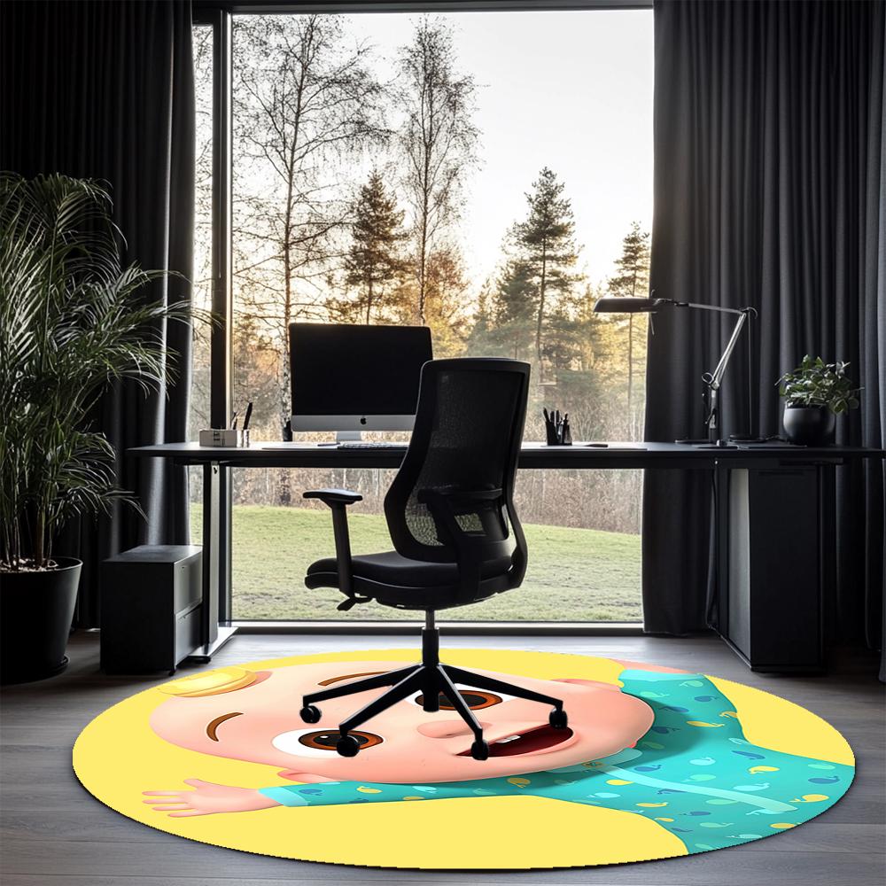 CoComelon Printed Round Rug Carpet Chair Rug Area Rug Entryway Doormats,for Office Chair Living Room Bedroom Kitchen Room.