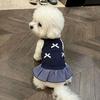Spring Summer Thin Breathable Pet Camisole Dress With 3 Small Bows, Anti-shedding Fur Vest Skirt, Clothes For Small Dogs Cats