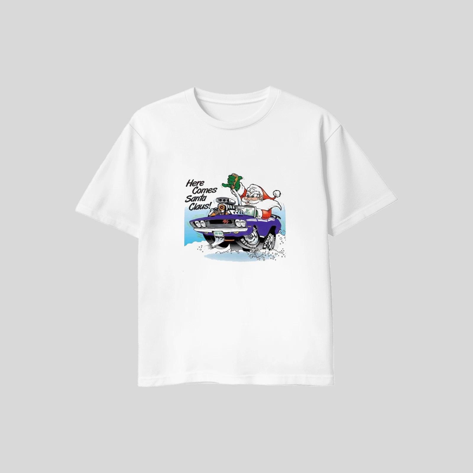 Unisex Adult Casual Graphic Santa Claus Challenger T Shirt XL L M T... XXXXL