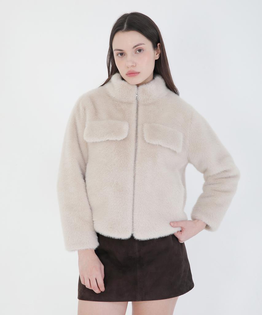Colorz New York Crop Fur Jacket