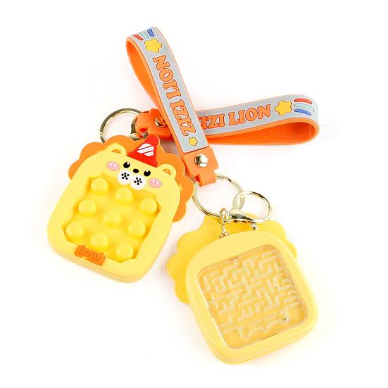 Push Bubble Bead Maze Game Keychain Stress Relief Portable Press Bubble Sensory Fidget Toy Backpack Hanging Decoration Boys Girls Christmas Gifts