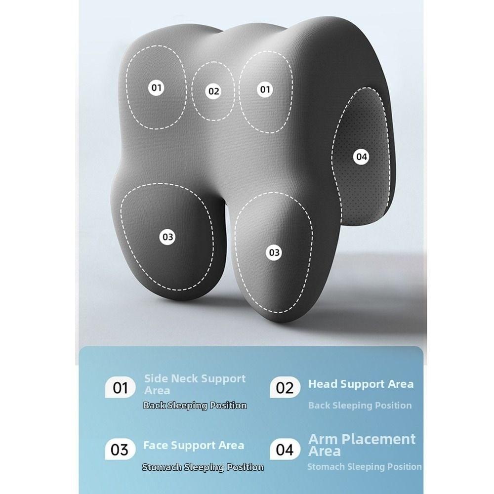 Washable Cover Office Chair Headrest Double Support Breathable Neck Support Pillow Comfortable Non-slip Foam Pillow for Napping