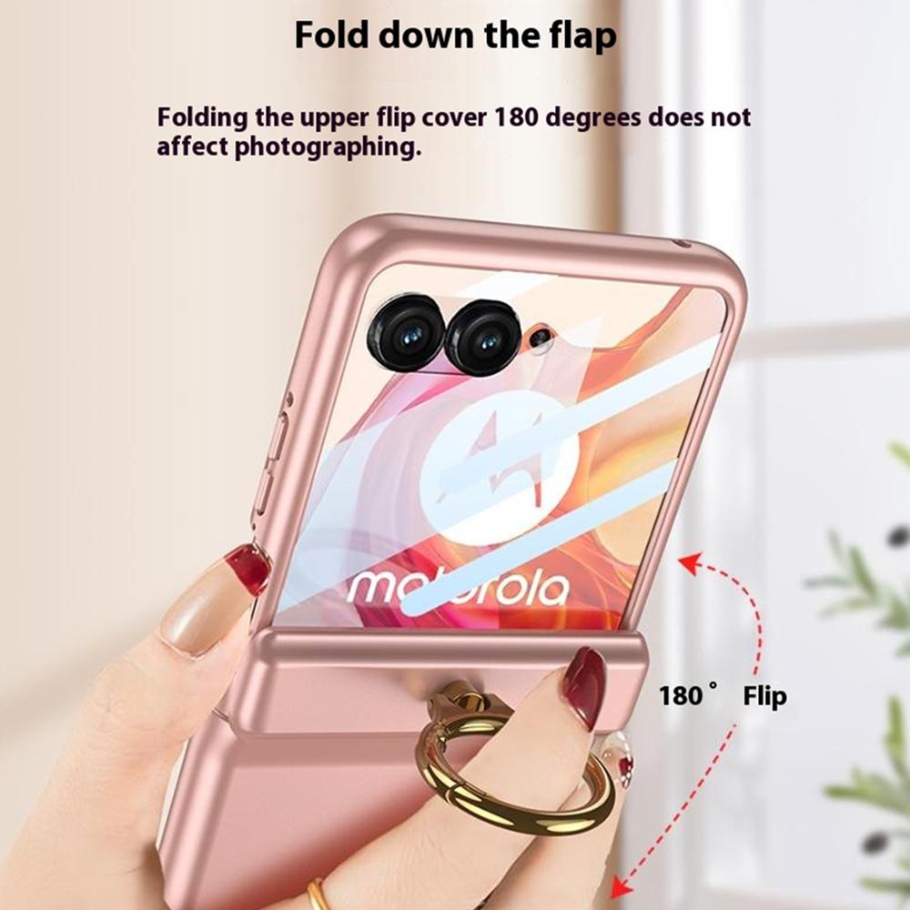 GKK For Motorola Razr 50 Ultra 5G Hard PC Kickstand Phone Case Magnetic Hinge Protection Cover with Small Screen Film