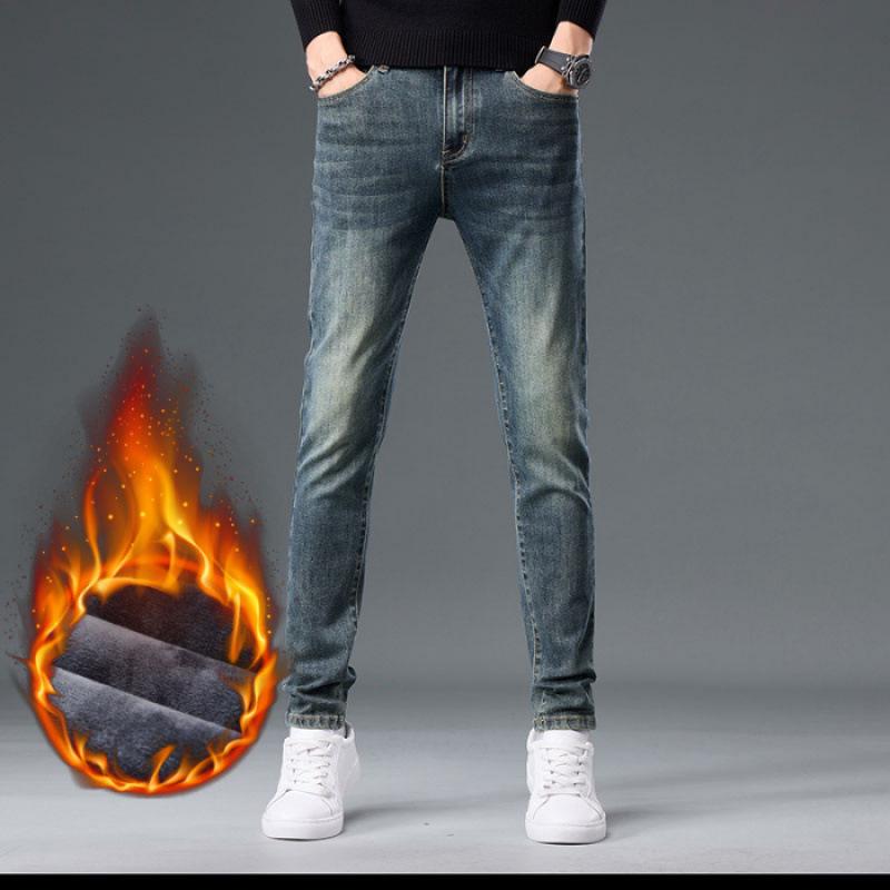JYL Autumn vintage jeans men's narrow elastic fashion nostalgia.