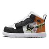 Jordan 1 Mid Alt SE Roztrzaskane Pnącza (TD) Buty sportowe dla niemowląt Białe Rozgwiazda Jaskrawozielony DR6964-100