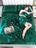 Luxury Summer Quilts Soft Emulation Silky Satin Quilted Quilt Machine Washable Air-conditioning Comforter Bedspread Thin Blanket