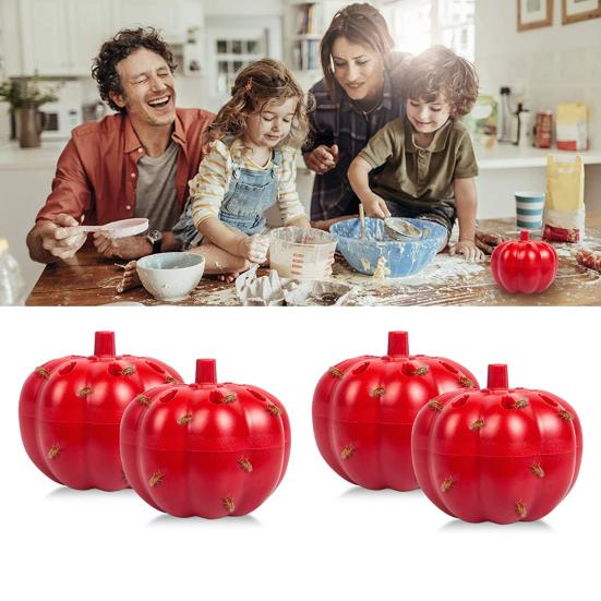 2Pcs/Set Fly Trap Pumpkin Shape Fly Drosophila Attachment Trap Home Supplies