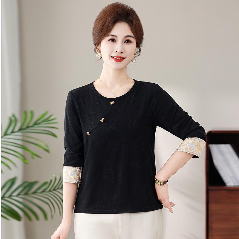 2026 Spring/Autumn Stylish Age-Reducing Top for Middle-Aged Women - Elegant Spring/Autumn Fashion for All Ages