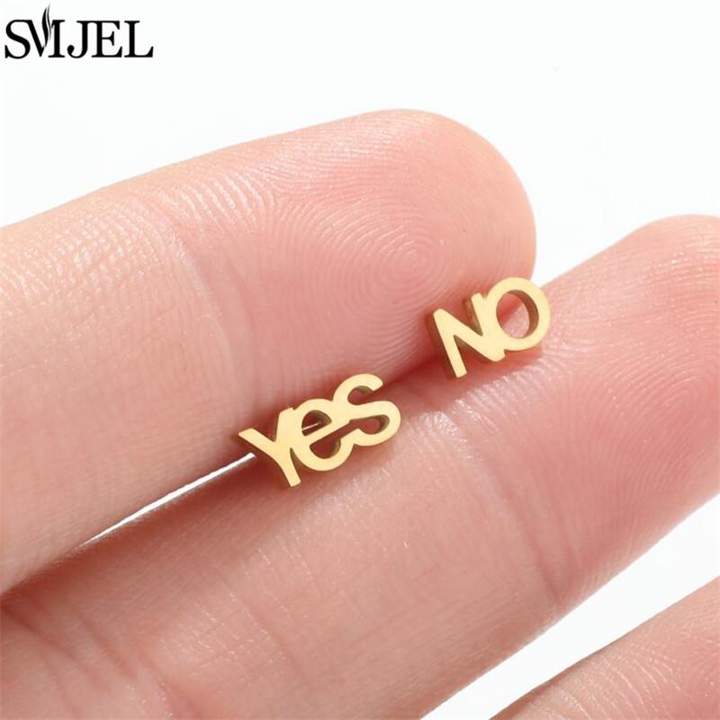 SMJEL Gold Stainless Steel Earrings Geometric Women Cute Leaf Star Footprints Mandala Cactus Earings Jewelry Small Studs Gift