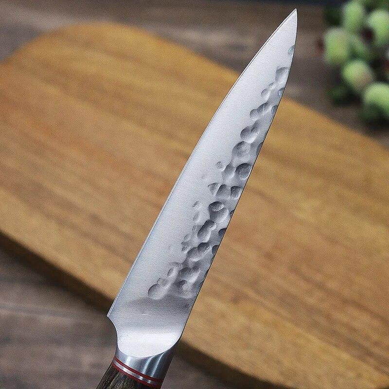 Stainless Steel Kitchen Boning Knife Hand Forged Knife Carving Knife Stainless Steel Cooking Multi-purpose Fruit Knife Wooden Handle Kitchen Gadget