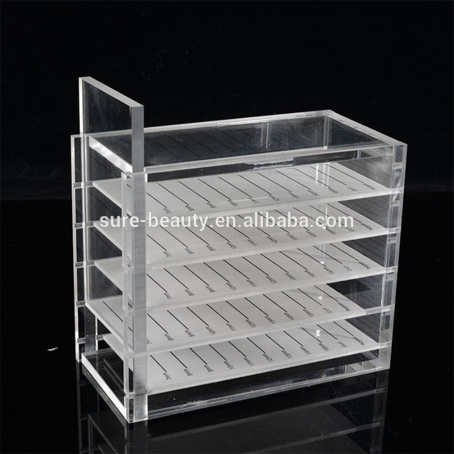 5 Layer Eyelash Extension Storage Box Acrylic Lash Holder Pallet for Individual Volume Lash Extension Display Stand Makeup Tools