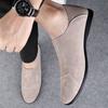 Men's shoes 2025 summer new men's large-size casual leather shoes British soft-soled soft leather lazy one-pedal Doudou shoes