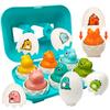 Montessori Kids Shape Matching Egg Baby Toys Color Digital Number Dinosaur Matching Eggs Early Learning Educational Children Toy
