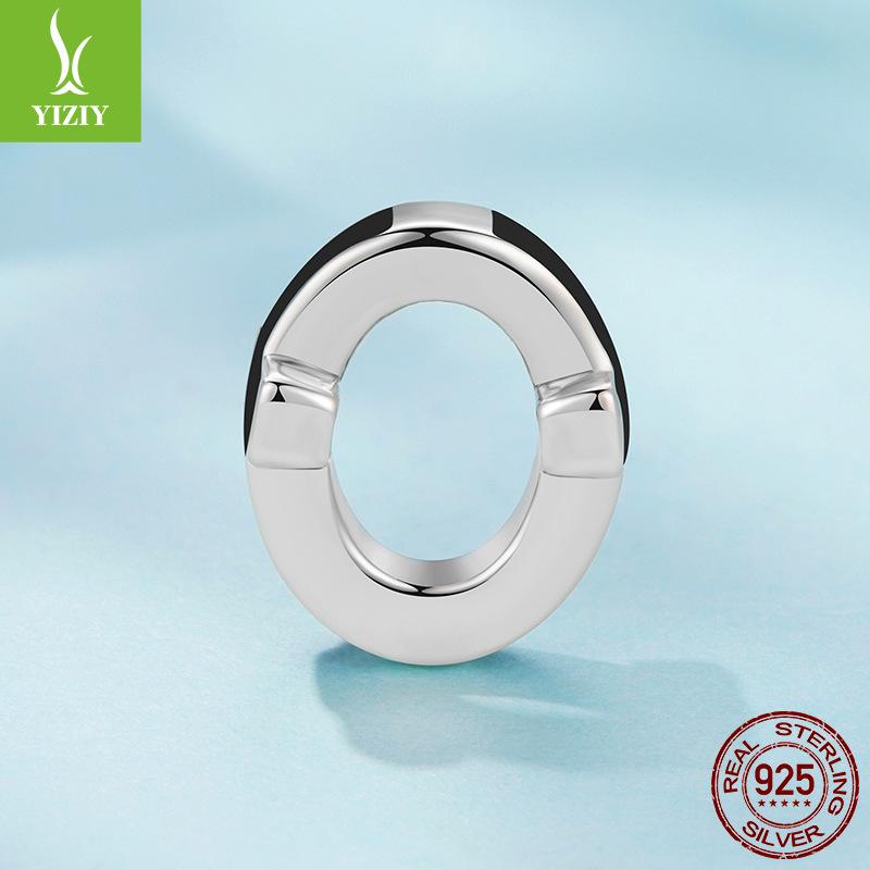 S925 Sterling Silver Black Cross Beads Loose Beads, Personalized Trend Diy Bracelet Beads