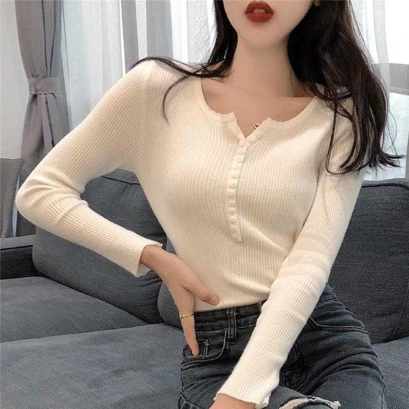 2024 Autumn/Winter V-neck Women's Sweater - Celebrity Style, Ingenious Design, Knitted Top