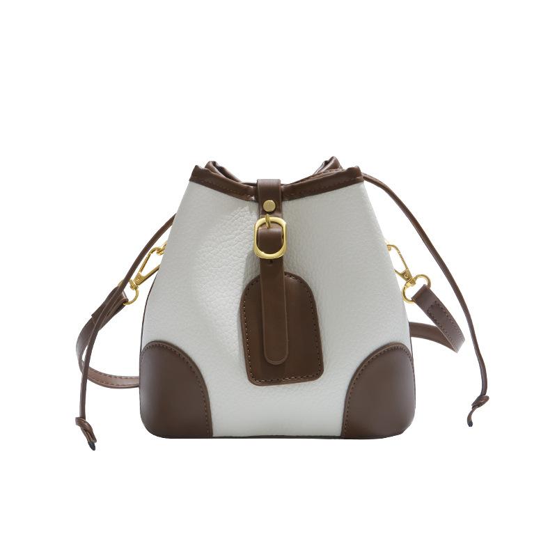Contrasting Color Bag Women's New Shoulder Messenger Women's Bag Fashion Handbag with Bucket Bag
