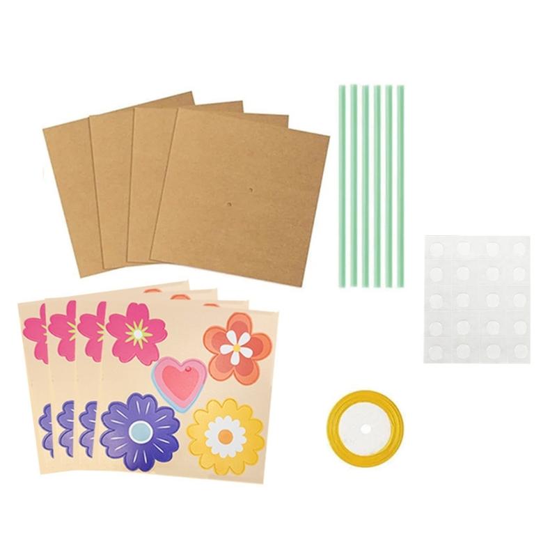 

3D Birthday Cards Greeting Card Envelopes with Colorful Sunflower Rose Tulips Greeting Cards for Birthday, Holiday 1