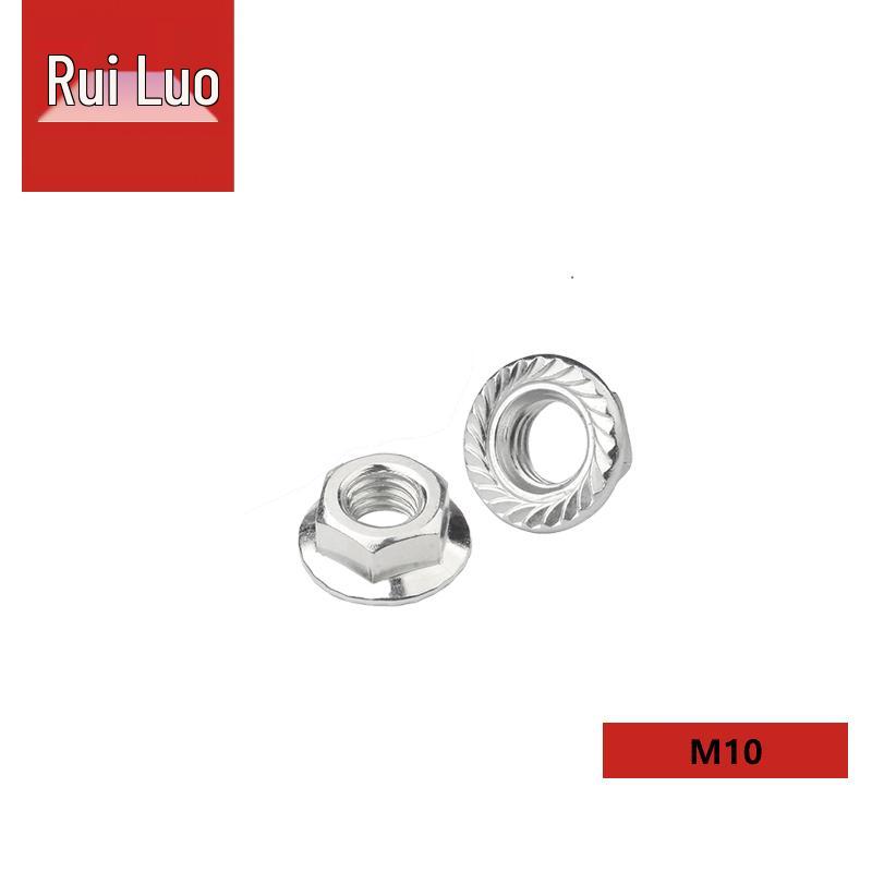 Rui Luo 304 Stainless Steel Serrated Hex Flange Nut DIN6923