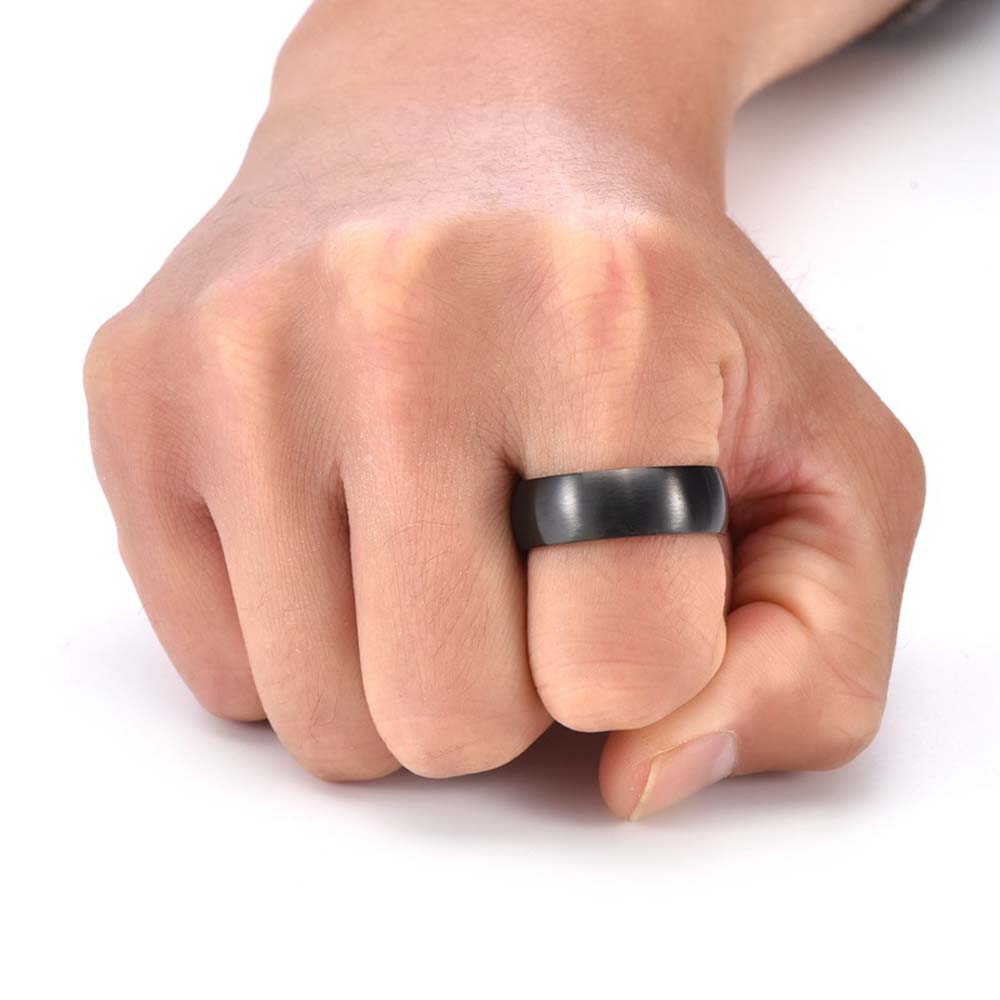 Men's Titanium Steel Ring 8mm Wide Brushed Finish Unisex Minimalist Jewelry Modern Design Gift for Him Stock Ready