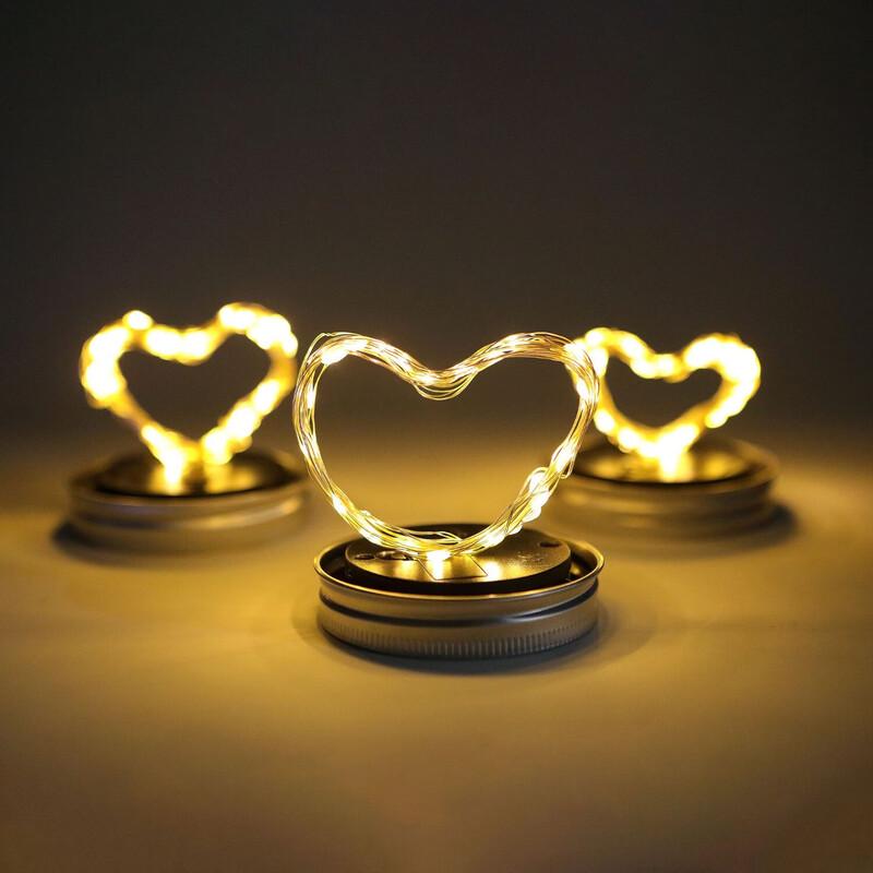Nu Feng Solar Mason Jar Lid String Lights, 4-Pack