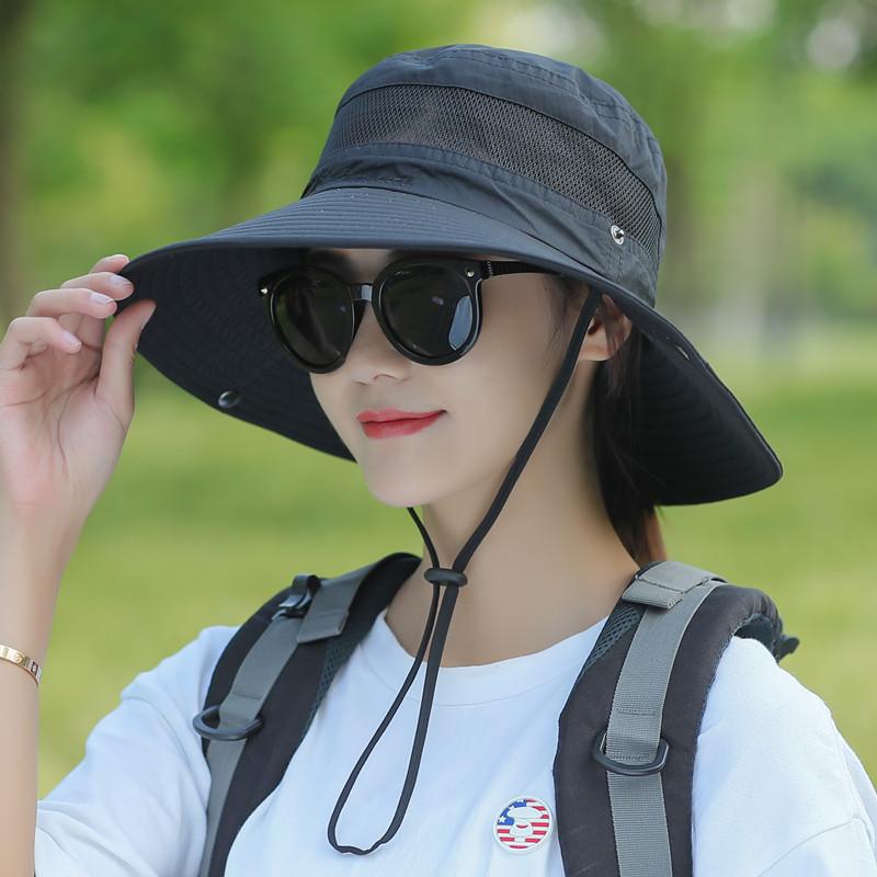 

Sun Protection Fisherman Hat With Large Brim For Outdoor Sunshade And Travel чёрный
