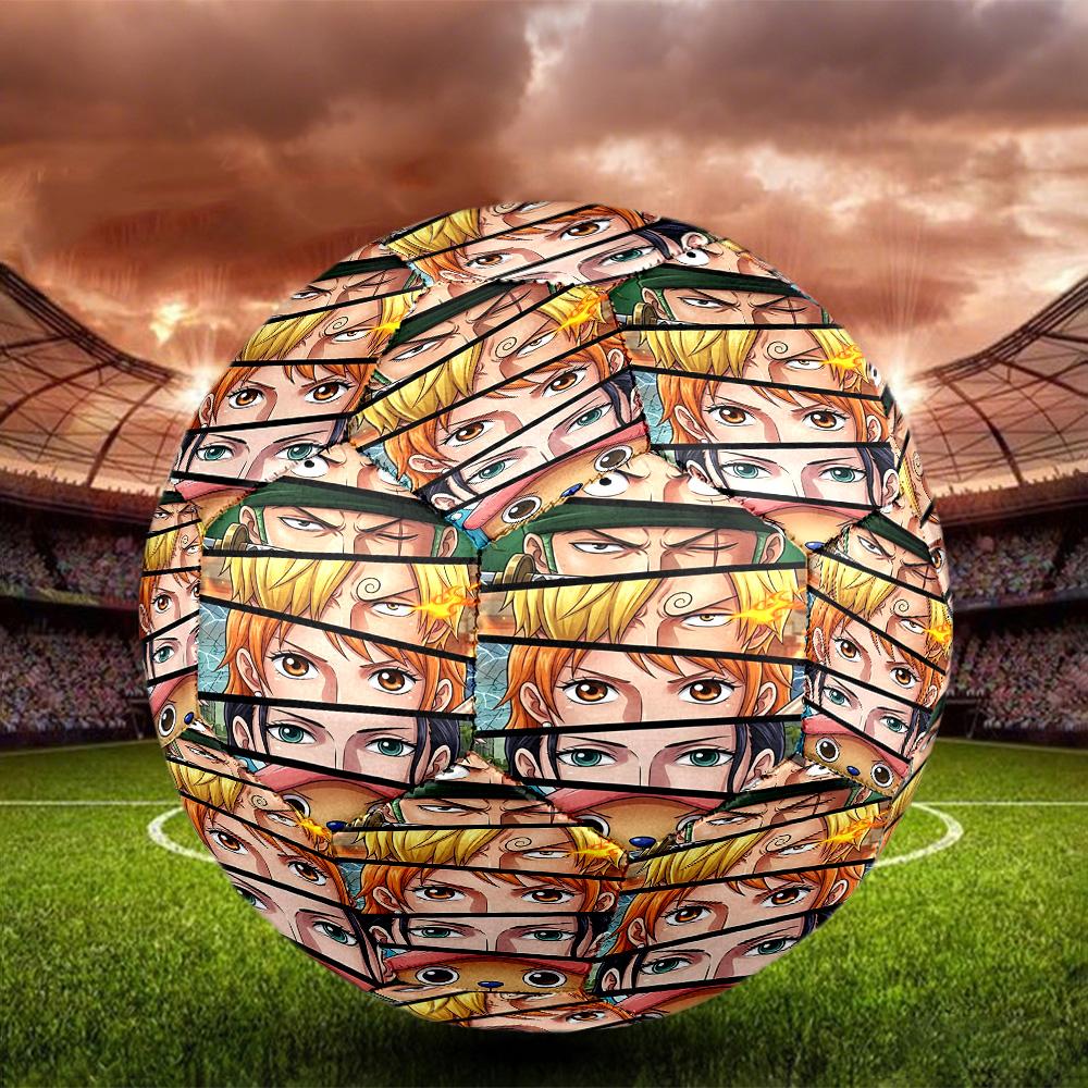 One Piece Print Size 5 Soccer Ball, Standard Match Football for Sports Game and Team Practice, Ideal Gift for Soccer Fans
