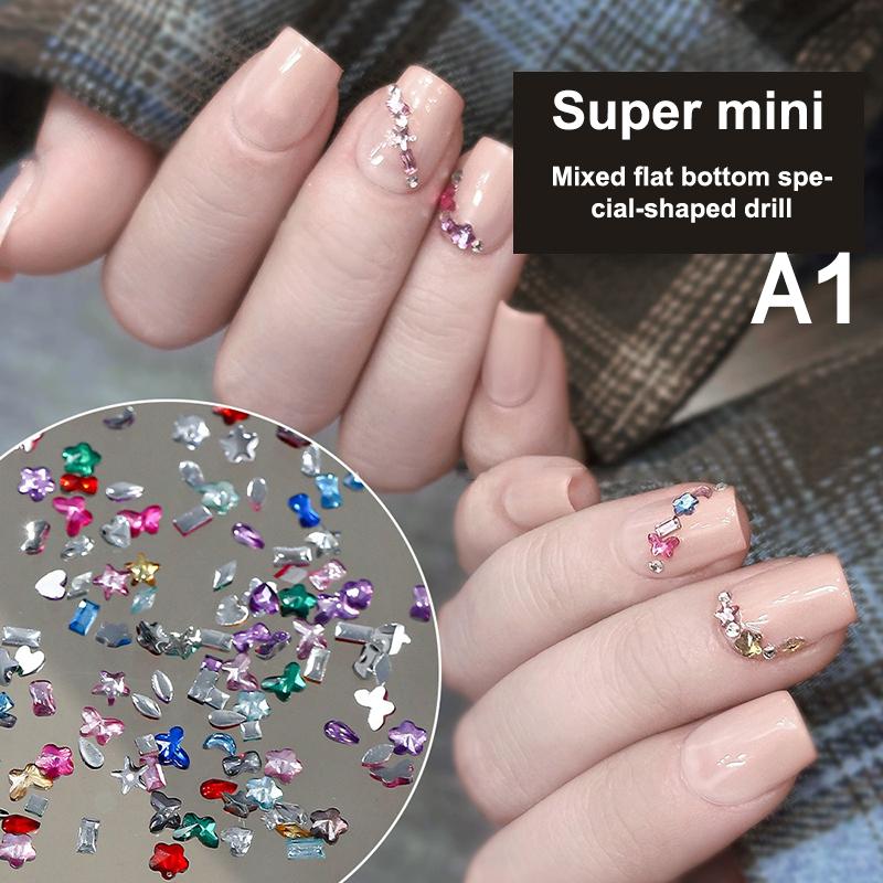Rhinestone Colored Mini Flat Bottomed Rhinestone Pearl Nail Art Nail Charm Decoration Accessories Nail Art Nail Art Enthusiasts