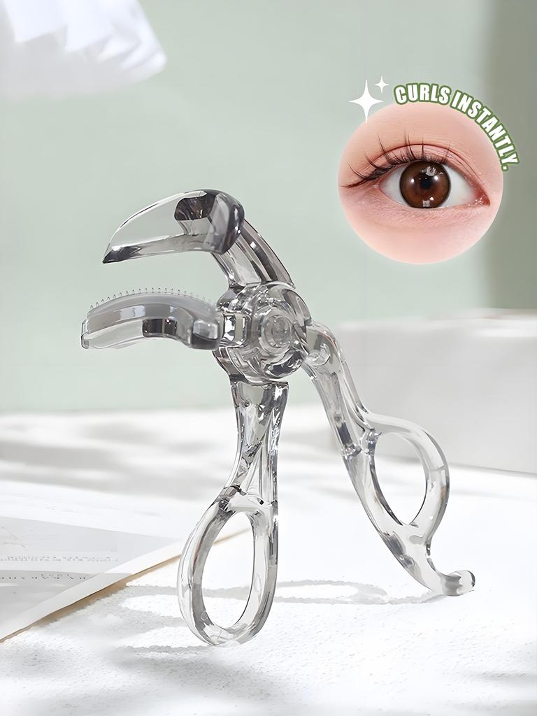 Wide-Angle Borderless Eyelash Curler Transparent Professional Heated Lash Curler for Hooded Eyes Long Lasting Curl for Beginners