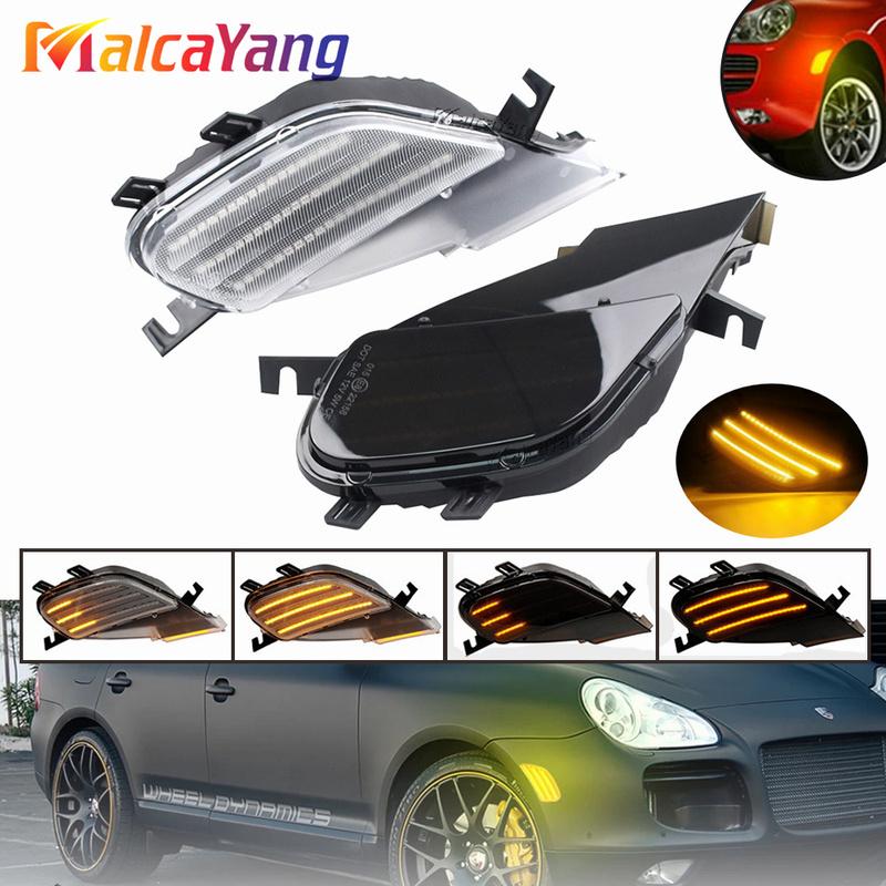 1 Paar Dynamische Amber LED Blinker für Porsche Cayenne 955 2003-2006 Auto Styling